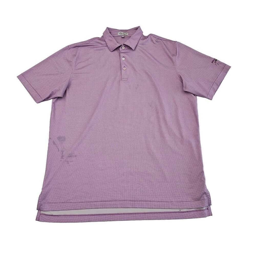 Peter Millar Summer Comfort Polo Golf Shirt Martini Glass All Over Print Large